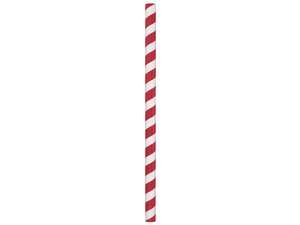 HM600251 8.5" UNWRAPPED PAPER STRAW WHITE/ RED   (10/150CS)  DIA .375