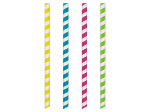 HM600263 8.5" STRIPED BOBA TEA PAPER STRAW ASSORTED.   1400/CS