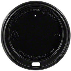 SOLO-TLB316 DOME LID BLACK FITS 10-20OZ HOT CUP (1200/CS)