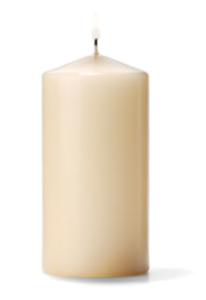 WAX PILLAR CANDLE 3"X6" IVORY   1DZ/CS