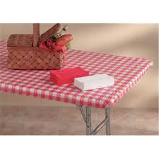 KC3072PK-RW TABLE COVER ELASTIC 6' RED GINGHAM (25/CS)