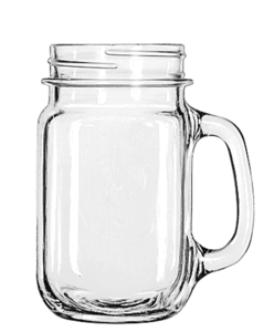 MASON/ DRINKING JAR 16OZ WITH HANDLE PLAIN  1DZ *369649