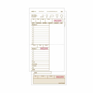 NC-4930 2  PART CARBONLESS GUEST CHECK   4X9  TAN  NATIONAL CHECKING