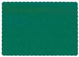HUNTER GREEN PLACEMAT SCALLOPED EDGE  (1M/CS)
