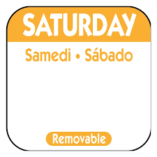 DAY LABEL SATURDAY 1X1 TRILINGUAL REMOVABLE  1M/RL