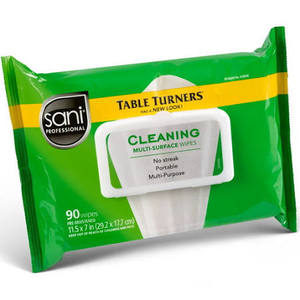 CLEANING WIPE NSF TABLE TURNER  12PK OF 90/CS  GREEN