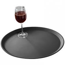 SERVING TRAY 11 " ROUND BLACK NO SKID   12EA/CS