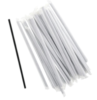 7.75" WRAPPED PAPER STRAW BLACK   6PK/500CS