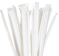 7.75" WRAPPED PAPER STRAW WHITE 6MM  CS 6PK/500