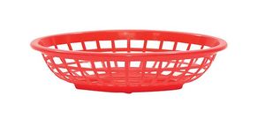 SMALL OVAL BASKET RED 7.75X5.5X2 (3DZ/CS)