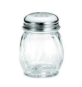 6OZ GLASS CHEESE SHAKER PERFORATED LID