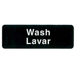 TC394551 SIGN "WASH" 3X9 BLACK/ WHITE/ DISCONTINUED