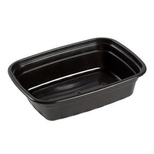 12 OZ RECTANGULAR BLACK MICROWAVABLE CONTAINER W / LID ( 150 / CS ) 6"X4 1/2"X1 1/2"