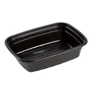 (MT6110B) 12 OZ RECTANGULAR BLACK MICROWAVABLE CONTAINER W / LID   ( 150 / CS ) 6"X4 1/2"X1 1/2"