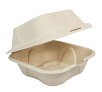 TO-SC-U15B 6X6X3 COMPOSTABLE FIBER HINGED CONTAINER (500/CS)