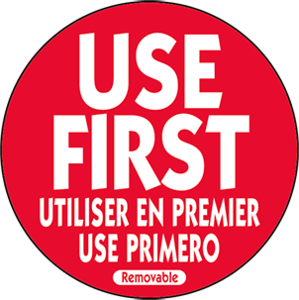 UF4911 USE FIRST LABEL 3" (500/RL)