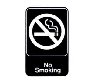 VOL-5613 SIGN NO SMOKING 6X9 BLACK/ WHITE