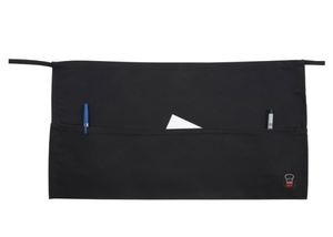 BLACK WAIST APRON 3 POCKETS 21.75X12.5    12EA/CS