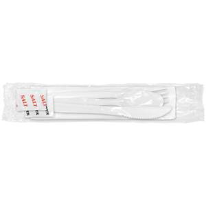 CUTLERY KIT FORK/KNIFE/SPOON/NAPKIN/S&P WHT (250/CS)