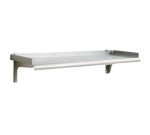 WALL SHELF 12 X 24 SS SOLID W / 1.5" REAR RISER