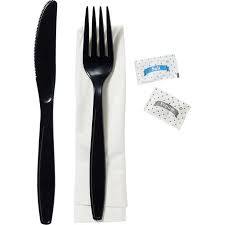 XTRA HEAVY KNIFE/ FORK/ NAPKIN, SALT/ PEPPER BLACK  12X13 NAPKIN (250/CS)